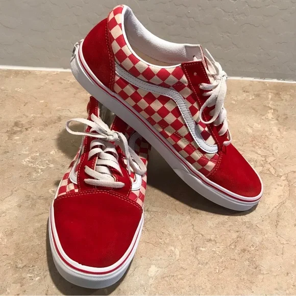 VANS OLD SKOOL CHECKERBOARD SNEAKERS - Picture 6 of 8